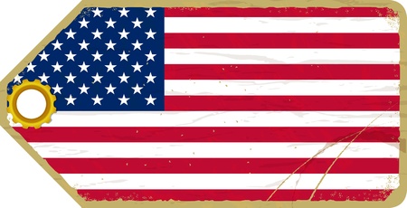 Vintage label with the flag of USAのイラスト素材