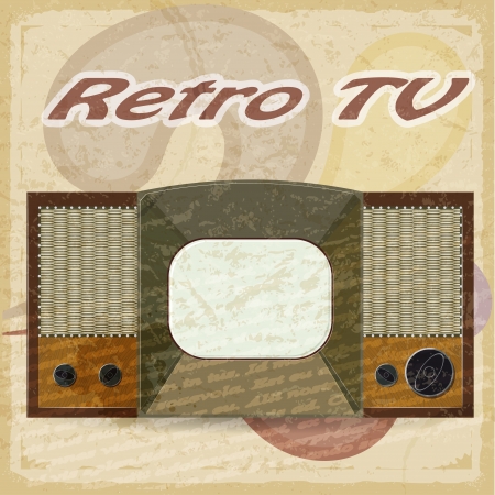 Old television on a vintage backgroundTV on a vintage backgroundのイラスト素材