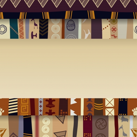 Abstract background with African ornamentsのイラスト素材
