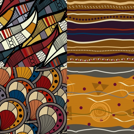 Set of African seamless patternsのイラスト素材