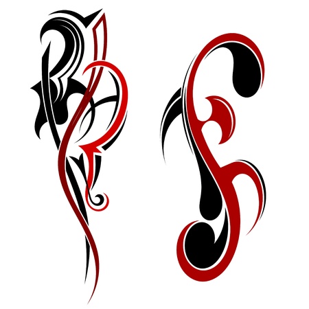 Two tattoo elementのイラスト素材