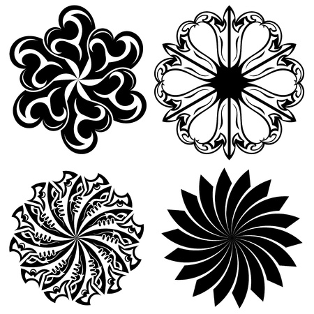 Set of round tattoo elementsのイラスト素材