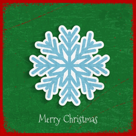Paper snowflake on Christmas vintage backgroundのイラスト素材