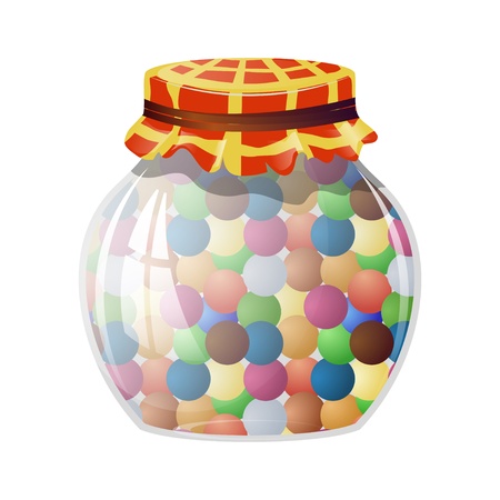  Glass jar with round sweetsのイラスト素材