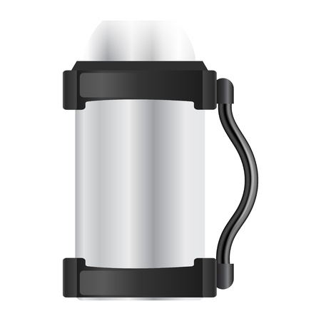 Silver flask on a white backgroundのイラスト素材