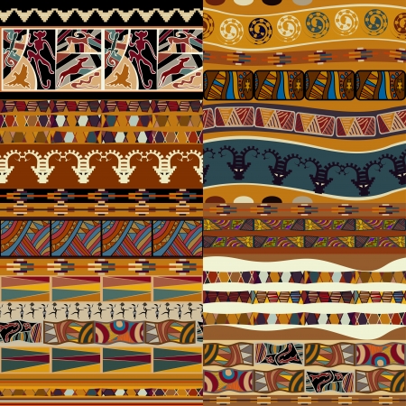 Set of seamless textures of Africanのイラスト素材