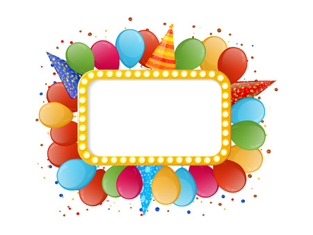 Holiday banner with color balloonsのイラスト素材