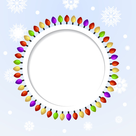 Round abstract background with Christmas lightsのイラスト素材