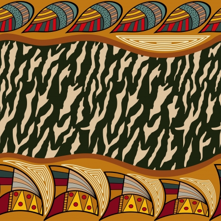 Ethnic seamless pattern with zebraのイラスト素材