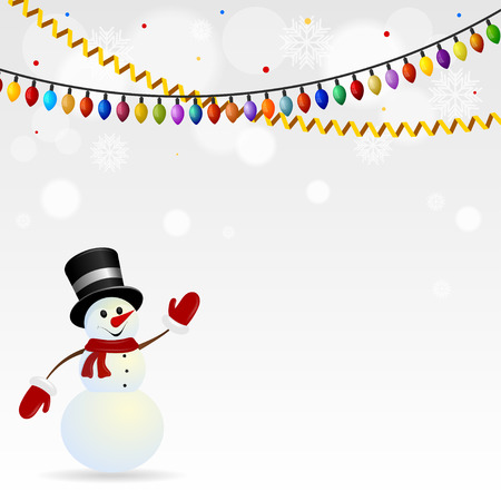 Festive snowman with hat のイラスト素材