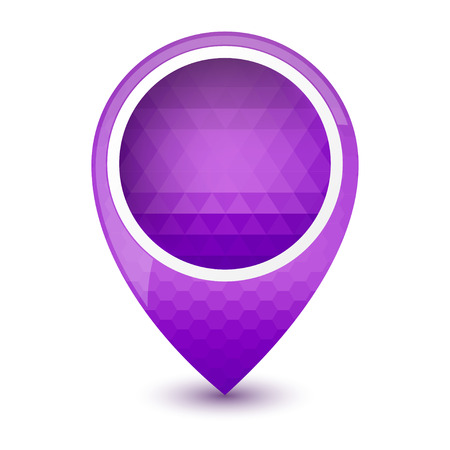 Purple round 3D map pointerのイラスト素材
