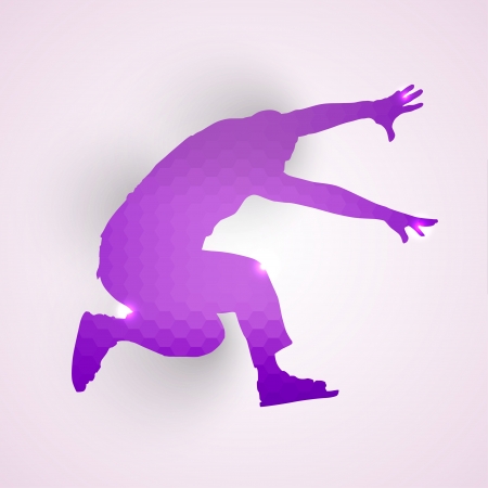 Silhouette of jumping manのイラスト素材