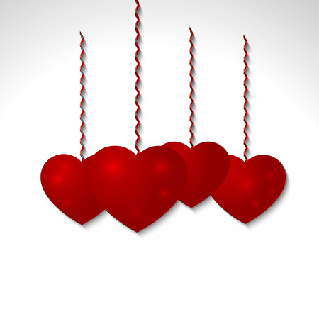 Red volumetric heart vector - congratulation with Valentine's Dayのイラスト素材