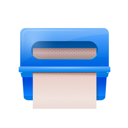 Blue bathroom wall mounted paper dispenserのイラスト素材