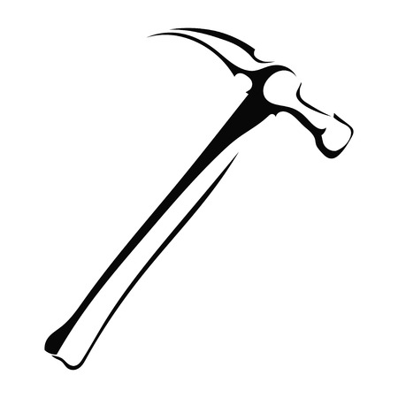 Black silhouette of a hammerのイラスト素材
