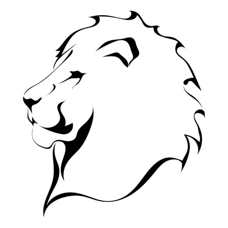 Lion head on a white background. Tattooのイラスト素材