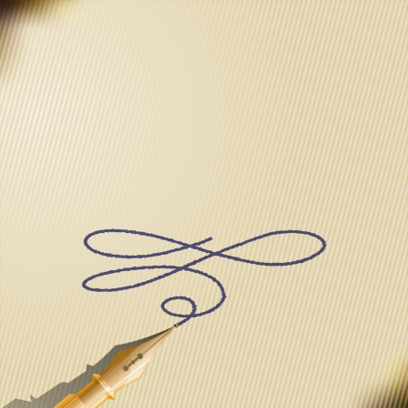 Vintage fountain pen on a sheet of paperのイラスト素材