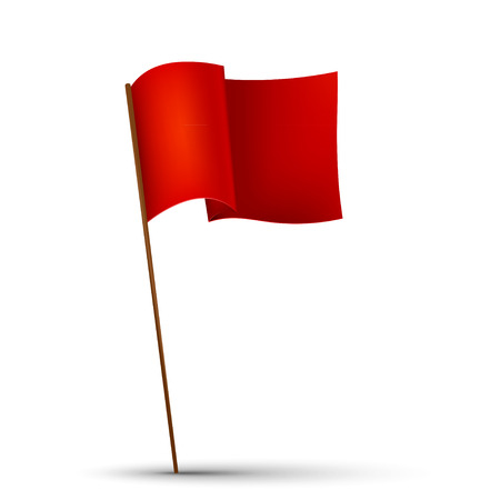 Red flag on the white のイラスト素材