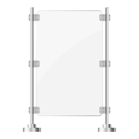  Glass screen with metal racks. のイラスト素材