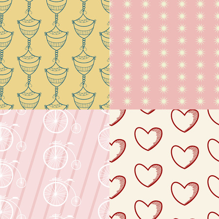 Set of monochrome seamless textureのイラスト素材