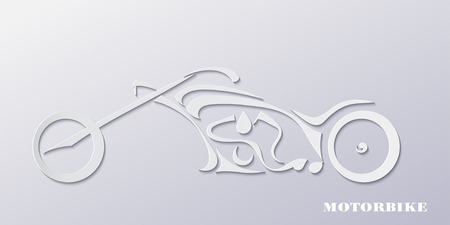 Stylish silhouette of a motorcycle on a gray backgroundのイラスト素材