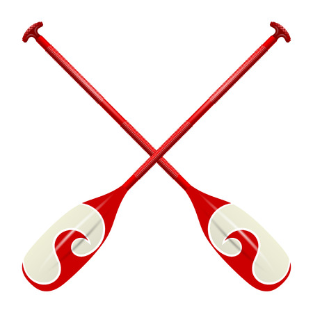 Professional red canoe oarsのイラスト素材