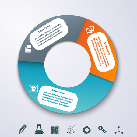 Fullcolor banners as a an element of the circles for infographics. Template for your design. Vector illustrationのイラスト素材