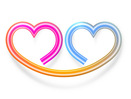 Isolated abstraction - two hearts of wires.のイラスト素材