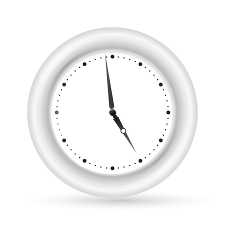 Gray wall clock on the white backgroundのイラスト素材