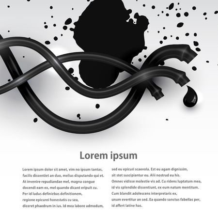 Oil slick and oil pipeline. Vector illustrationのイラスト素材