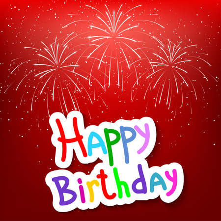 Abstract background with fireworks in honor of the birthday. Vector illustration.のイラスト素材