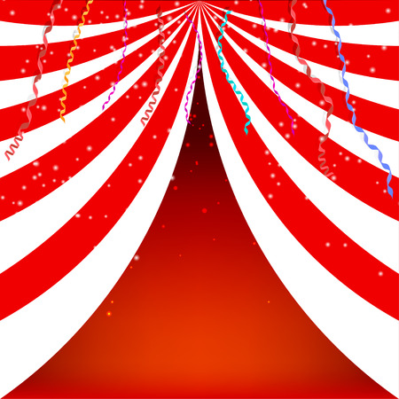 Background circus poster with serpnatinom and confetti. Vector illustration.のイラスト素材