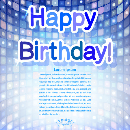 Abstract blue three-dimensional background and streamers with confetti. Vector illustration.のイラスト素材