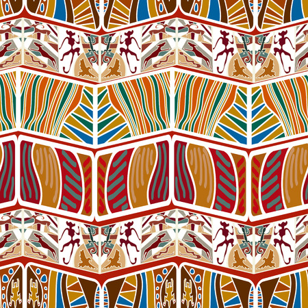 Tribal Abstract seamless pattern in the African style. Vector illustrationのイラスト素材