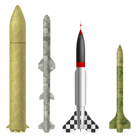 Set of rockets on a white background. Vector illustration.のイラスト素材