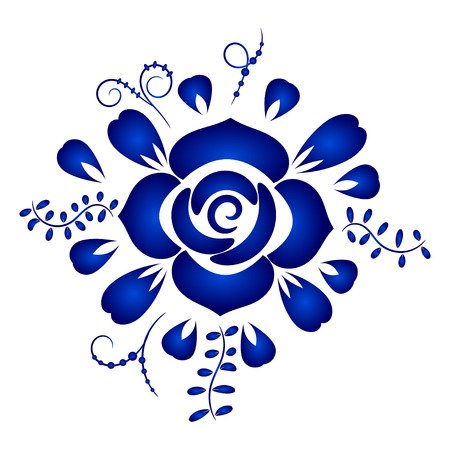 Design element floral ornament in Hegel style isolated on white background. のイラスト素材