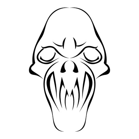 Sketch silhouette skull isolated on white background. Vector illustration.のイラスト素材