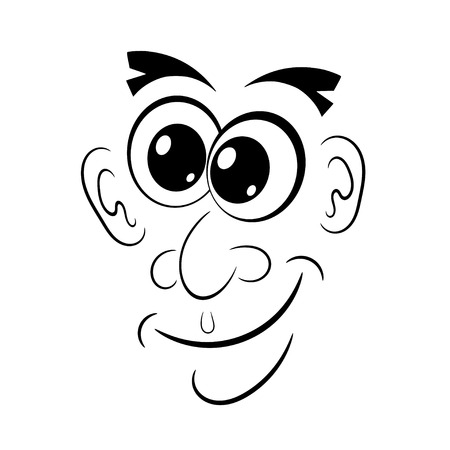 Cartoon kind smile. Vector illustration.のイラスト素材