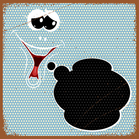 Speech Buble with the laughing face in Pop-Art vintage Styleのイラスト素材