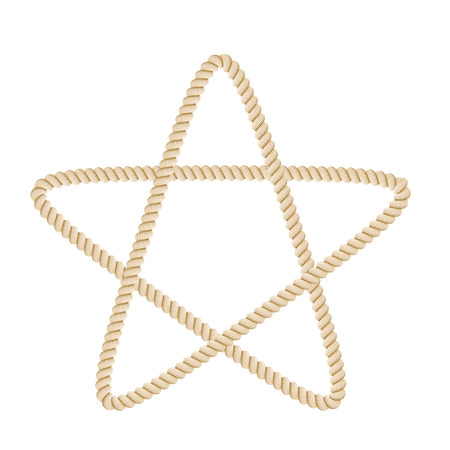 Rope star. Decorative element. Vector illustration.のイラスト素材