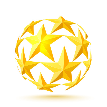 Abstract background with gold stars.のイラスト素材