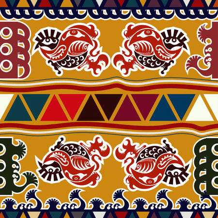 Tribal Aztec seamless pattern. Vector illustrationのイラスト素材
