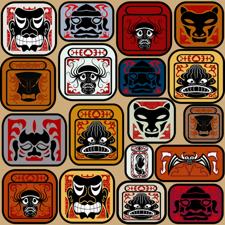 Tribal Indian seamless pattern. Vector illustrationのイラスト素材