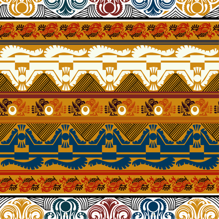 Colored seamless indian pattern. Vector illustrationのイラスト素材