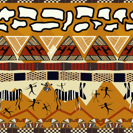 Tribal ethnic African seamless pattern.のイラスト素材