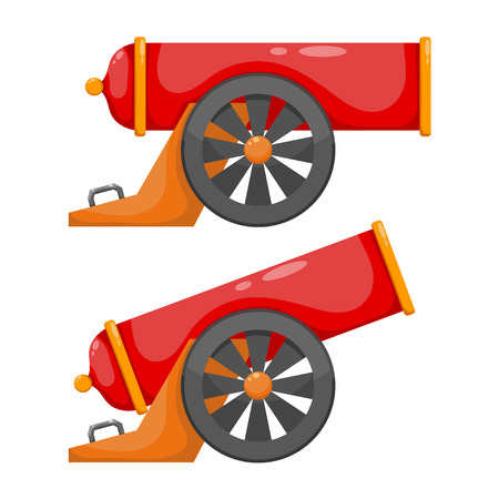 Vintage gun. Color image of medieval gun on a white background. Cartoon style. The subject of war and aggression. Stock vector illustrationのイラスト素材