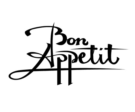 Bon Appetit Black lettering on a white background. Stock vector illustrationのイラスト素材