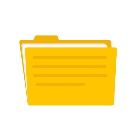 Vector illustration of yellow stationery folders on a white background. Flat folder icon for web 
designのイラスト素材