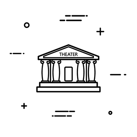 Abstract black linear theater icon on a white background. Trend line style. Vector illustrationのイラスト素材