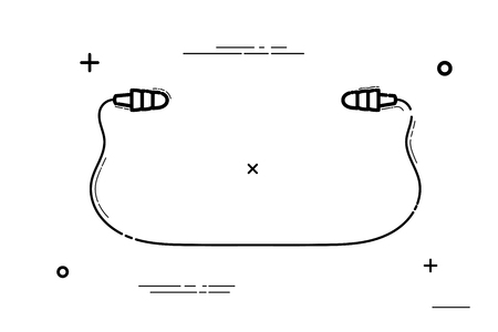 Simple black vector earplug icon on white background. Vector illustrationのイラスト素材